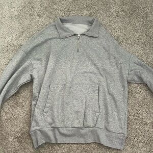Oversized Grey Quarter zip